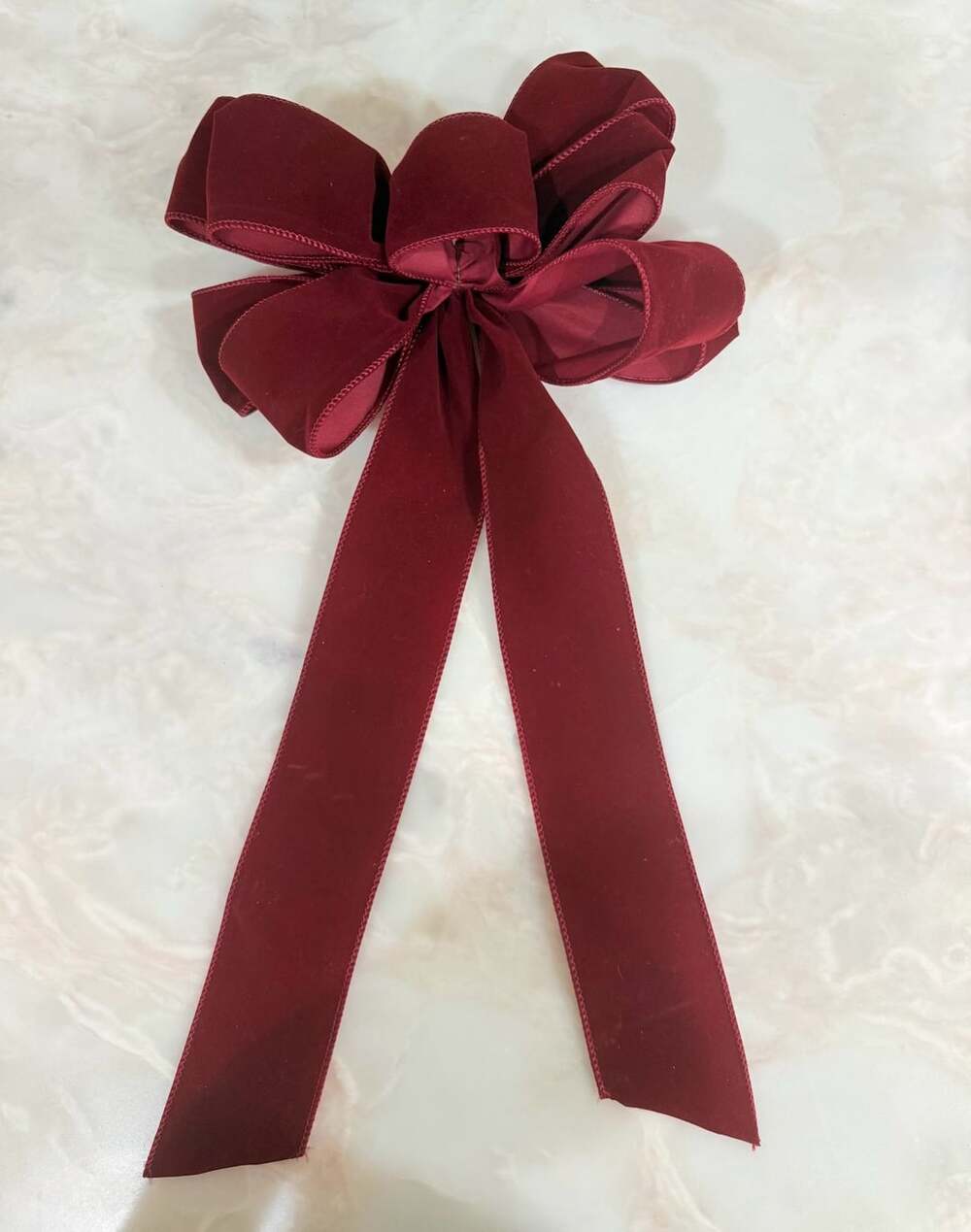 Burgundy Velvet Christmas Bow